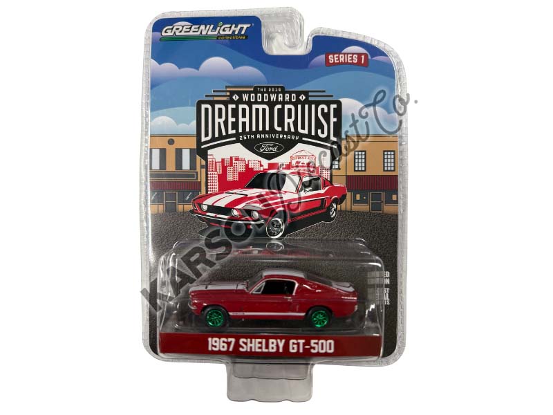 CHASE 1967 Ford Mustang Shelby GT500 - 25th Annual Heritage Vehicle (Woodward Dream Cruise) Series 1 Diecast 1:64 Scale Model - Greenlight 37280F