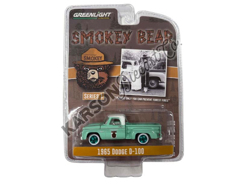 CHASE 1965 Dodge D-100 - PLEASE! Only You Can Prevent Forest Fires (Smokey Bear) Series 1 Diecast 1:64 Model - Greenlight 38020B