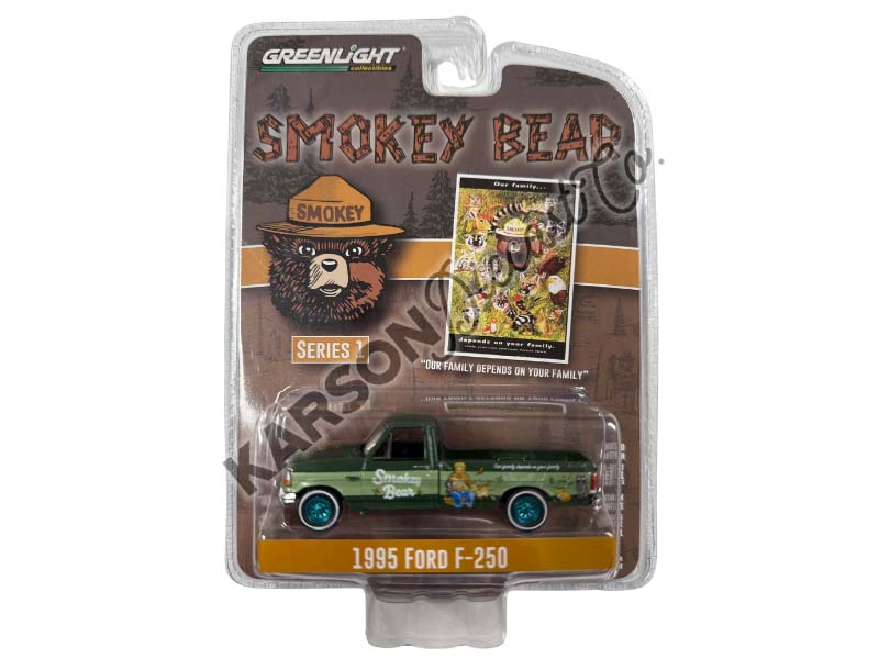 CHASE 1995 Ford F-250 - Our Family Depends On Your Family (Smokey Bear) Series 1 Diecast 1:64 Scale Model - Greenlight 38020F