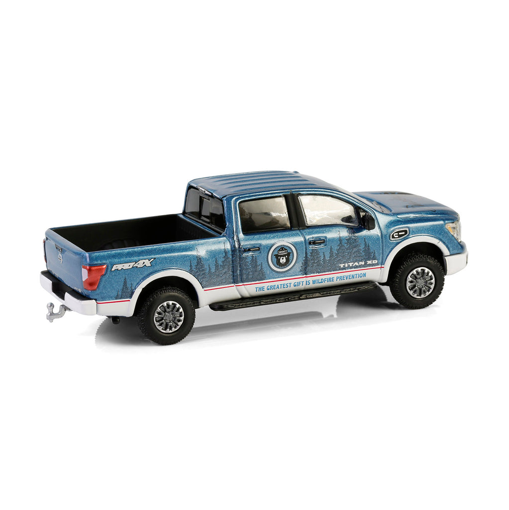 2019 Nissan Titan XD Pro-4X - The Greatest Gift is Wildfire Prevention (Smokey Bear Series 4) Diecast 1:64 Scale Model - Greenlight 38070F