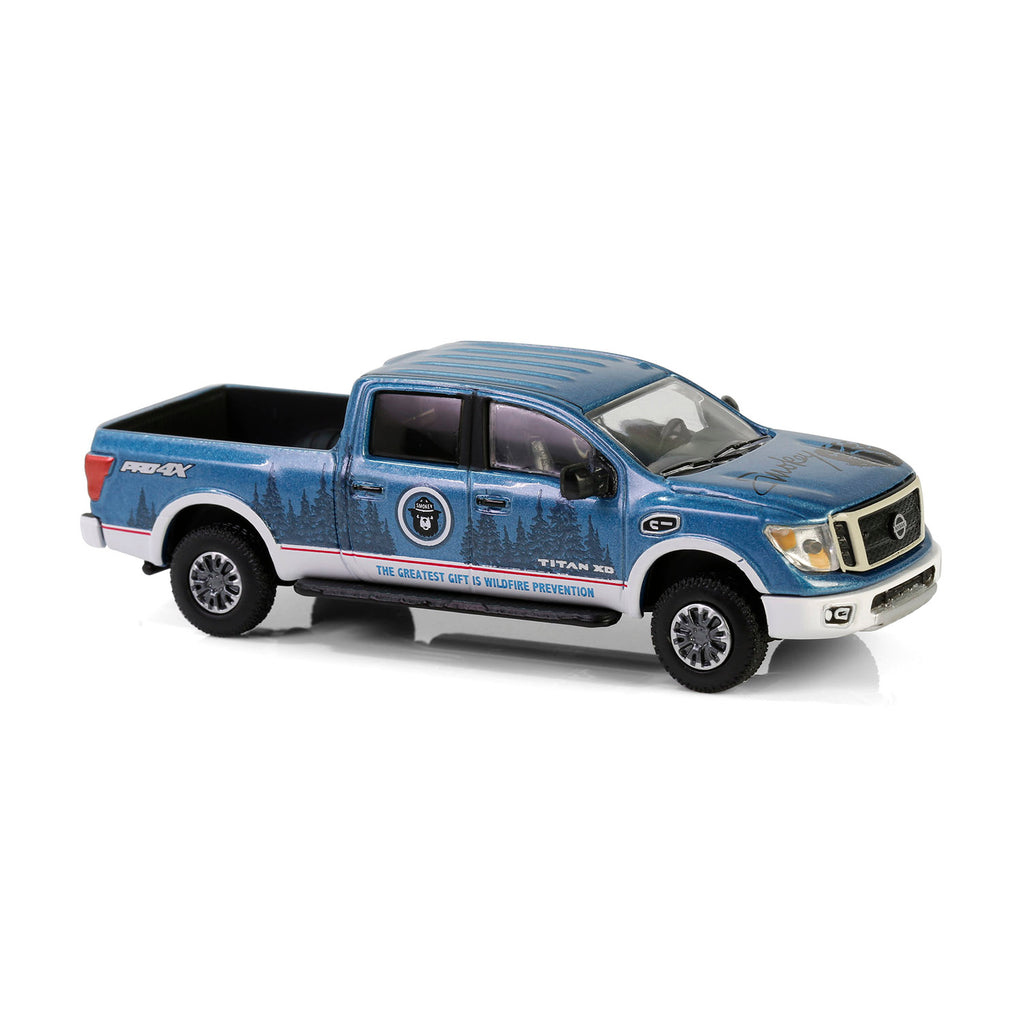 2019 Nissan Titan XD Pro-4X - The Greatest Gift is Wildfire Prevention (Smokey Bear Series 4) Diecast 1:64 Scale Model - Greenlight 38070F