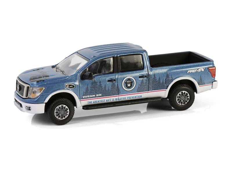 2019 Nissan Titan XD Pro-4X - The Greatest Gift is Wildfire Prevention (Smokey Bear Series 4) Diecast 1:64 Scale Model - Greenlight 38070F