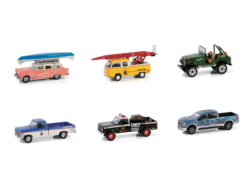 (Smokey Bear Series 4) SET OF 6 Diecast 1:64 Scale Models - Greenlight 38070