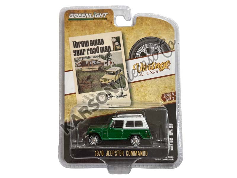 CHASE 1970 Jeepster Commando - Throw Away Your Road Map (Vintage Ad Cars Series 6) Diecast 1:64 Models - Greenlight 39090D