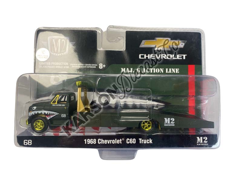 CHASE 1968 Chevrolet C60 Flatbed Truck MAJ. G Action Line – Auto-Haulers (Hobby Exclusive) Diecast 1:64 Scale Model Car - M2 Machines 39100-HS01