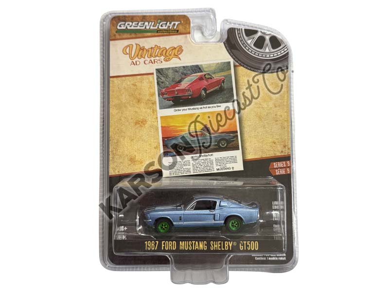 CHASE 1967 Ford Mustang Shelby GT500 - Order Your Mustang As Hot As You Like (Vintage Ad Cars Series 9) Diecast 1:64 Scale Model - Greenlight 39130C