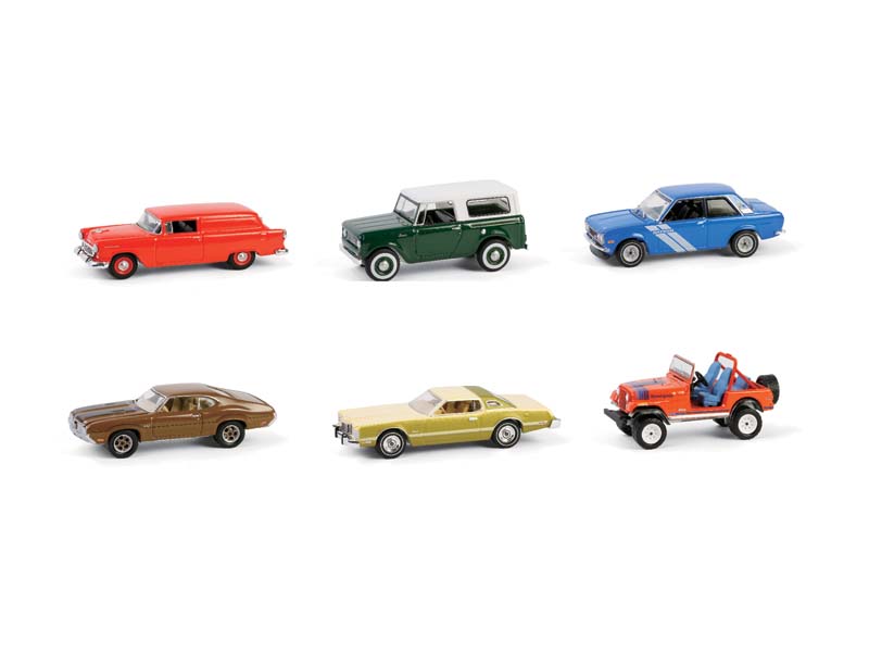 (Vintage Ad Cars Series 11) SET OF 6 Diecast 1:64 Scale Models - Greenlight 39150