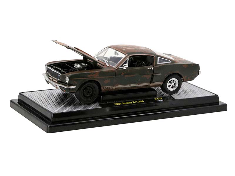 1966 Ford Mustang Shelby GT350 – Dull Rusted Green (Release 107) Diecast 1:24 Scale Model - M2 Machines 40300-107A