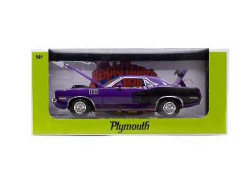 1971 Plymouth Cuda 340 – Plum Crazy Purple Diecast 1:24 Scale Model - M2 Machines 40300-123A