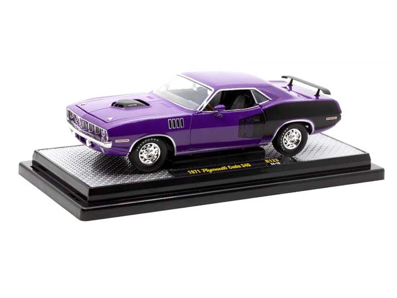 1971 Plymouth Cuda 340 – Plum Crazy Purple Diecast 1:24 Scale Model - M2 Machines 40300-123A