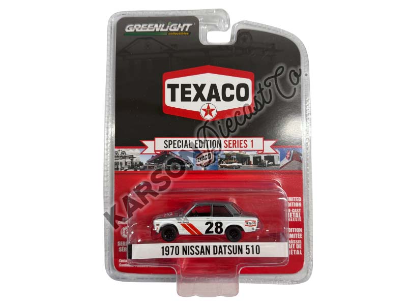 CHASE 1970 Datsun 510 Widebody (Texaco Special Edition Series 1) Diecast 1:64 Scale Model - Greenlight 41165C