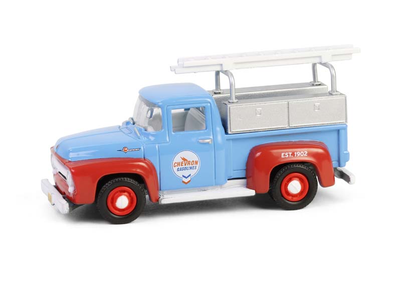 PRE-ORDER 1956 Ford F-100 w/ Tool Boxes and Ladders (Chevron Special Edition Series 1) Diecast 1:64 Scale Model - Greenlight 41175B