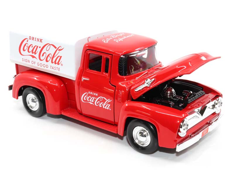 1955 Ford F100 Coca Cola Tarpaulin Diecast 1:24 Scale Model - Motor City Classics 424050