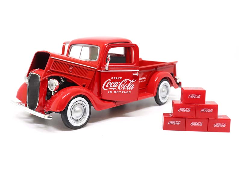 1937 Ford Pickup w/ 6 Coke Cartons Coca-Cola Diecast 1:24 Scale Model - Motorcity Classics 424065