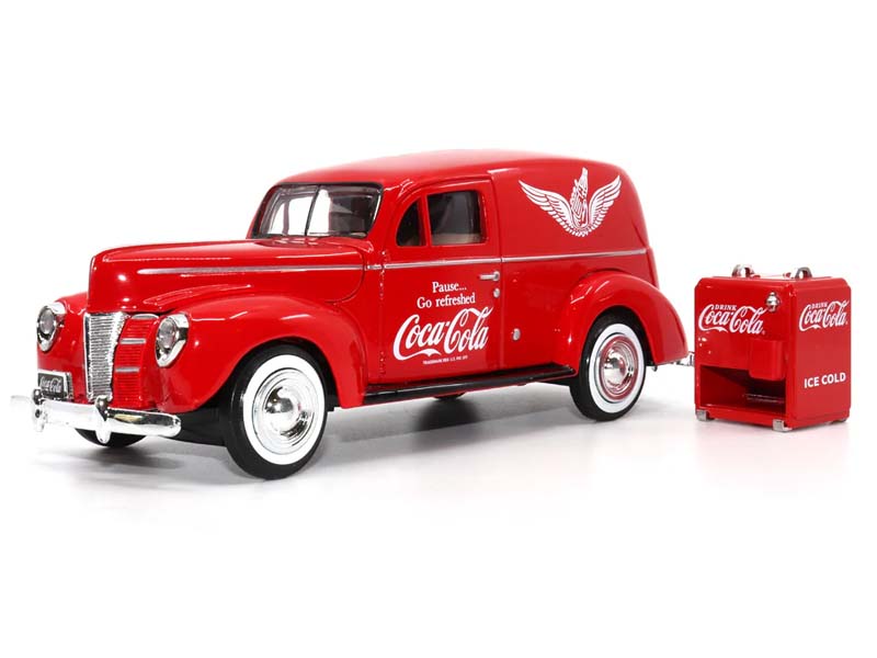 1940 Ford Delivery Van w/ Cooler Coca-Cola Diecast 1:24 Scale Model - Motor City Classics 424195