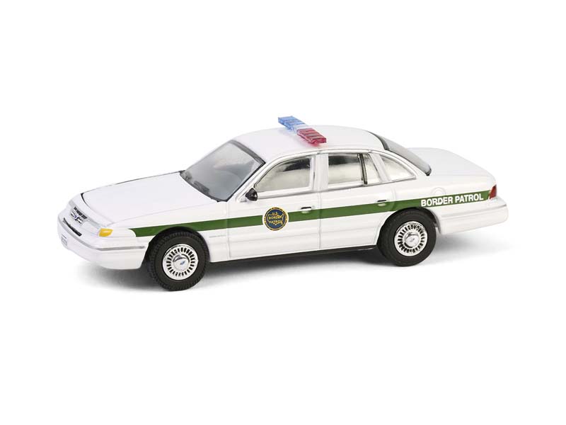 1997 Ford Crown Victoria (Hot Pursuit Special Edition - U.S. Customs and Border Patrol) Diecast 1:64 Scale Model - Greenlight 43035C