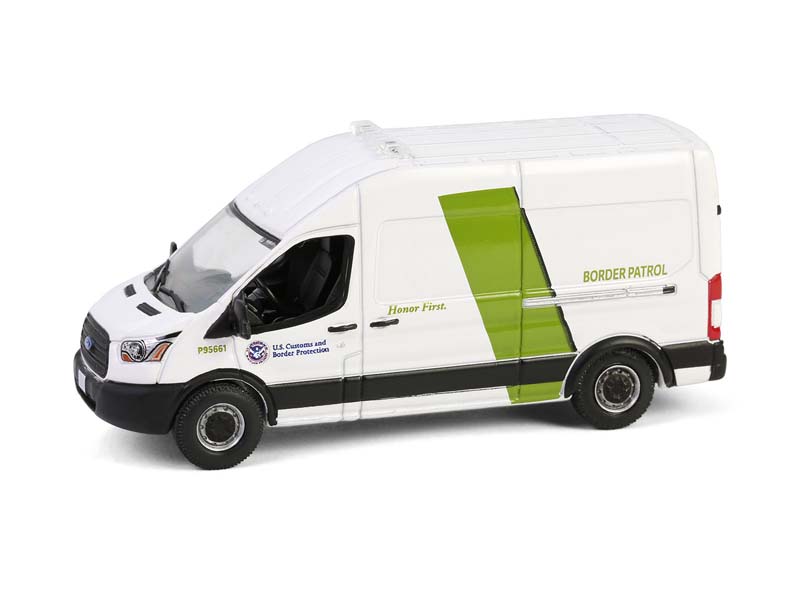 2020 Ford Transit LWB High Roof (Hot Pursuit Special Edition - U.S. Customs and Border Patrol) Diecast 1:64 Scale Model - Greenlight 43035E