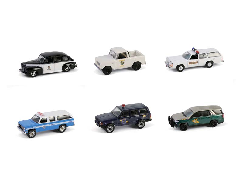 (Hot Pursuit Series 46) SET OF 6 Diecast 1:64 Scale Models - Greenlight 43040