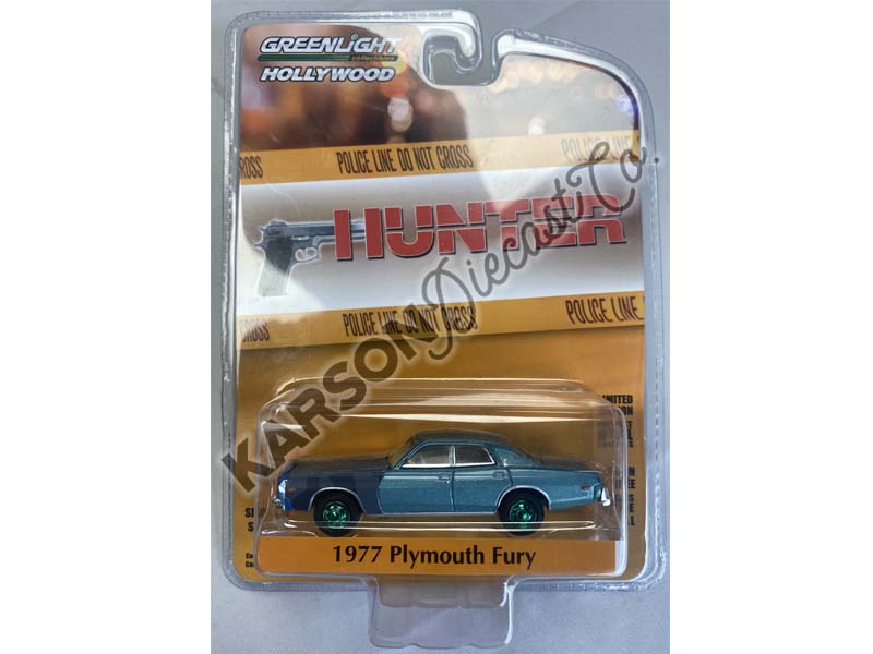 CHASE 1977 Plymouth Fury - Sergeant Rick Hunter's "Hunter" (Hollywood) Series 36 Diecast 1:64 Scale Model - Greenlight 44960B