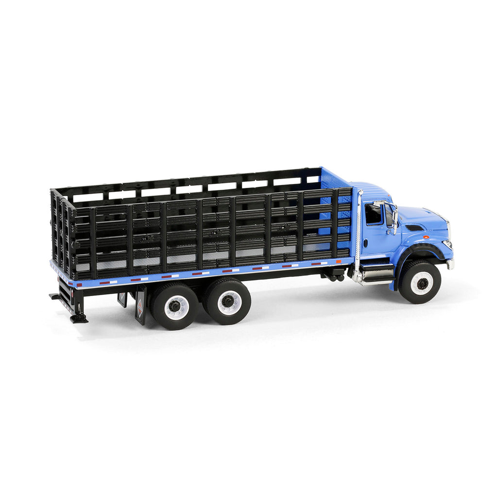 2018 International WorkStar Platform Stake - Blue (S.D. Trucks Series 19) Diecast 1:64 Scale Model - Greenlight 45190B