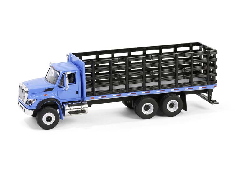 2018 International WorkStar Platform Stake - Blue (S.D. Trucks Series 19) Diecast 1:64 Scale Model - Greenlight 45190B