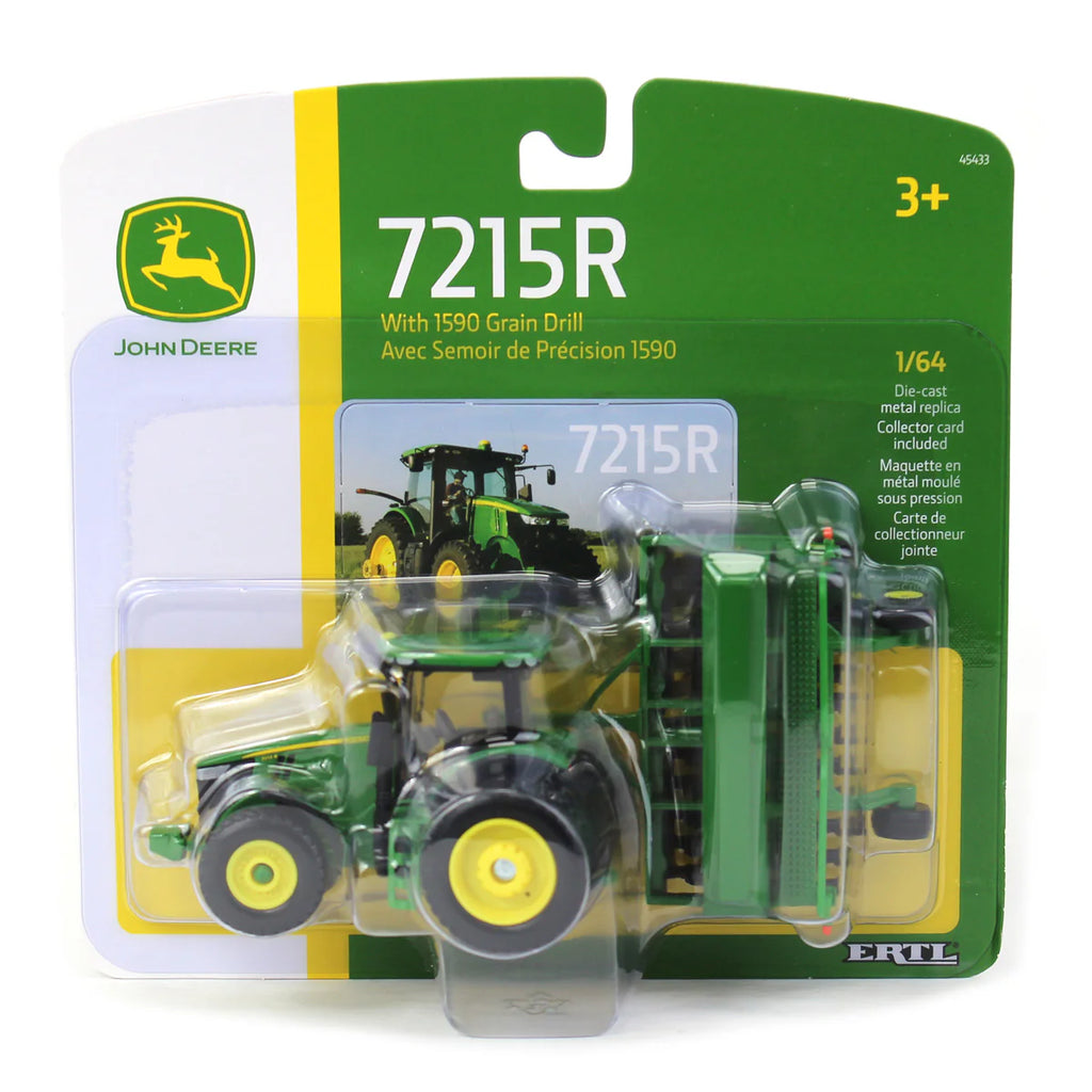 John Deere 7215R w/ Grain Drill Diecast 1:64 Scale Model - ERTL 45433