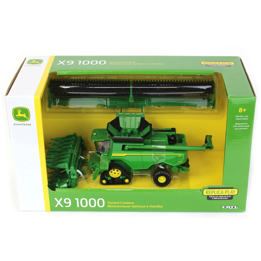 John Deere X9 1000 Combine w/ Draper & Corn Heads Diecast 1:64 Scale Model - ERTL 45779