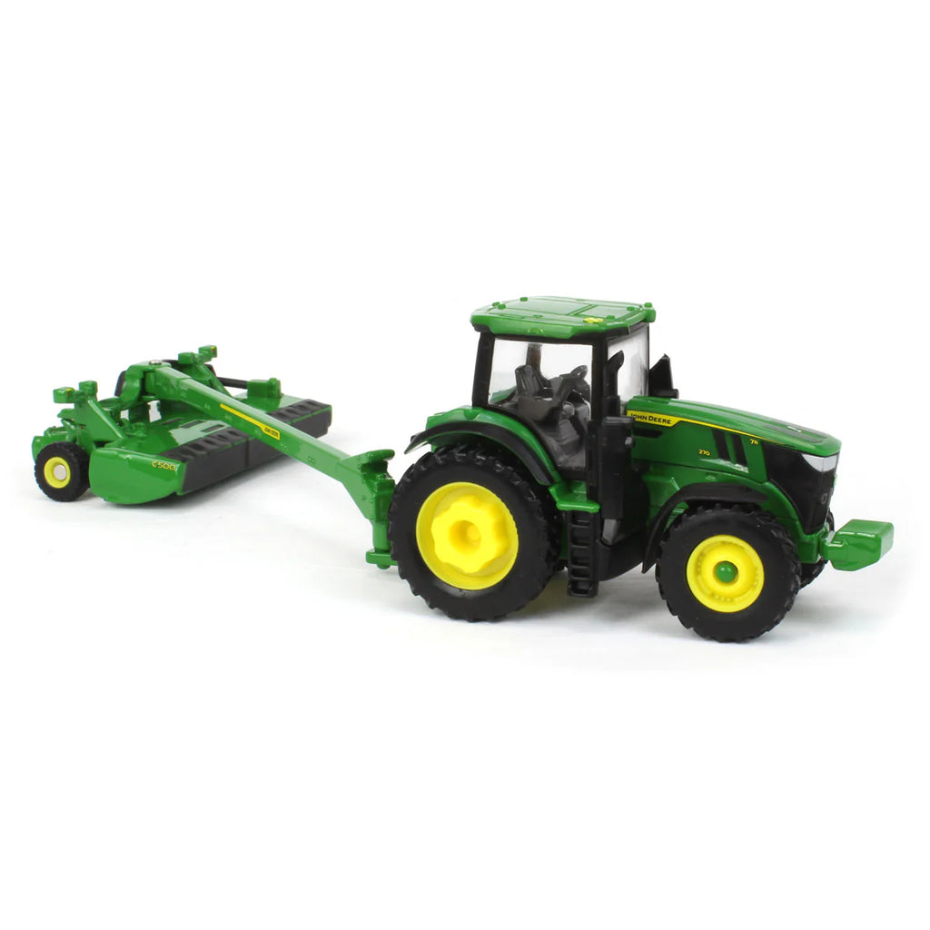 John Deere 7R 270 Tractor & C500 Mower Diecast 1:64 Scale Model - ERTL 45889