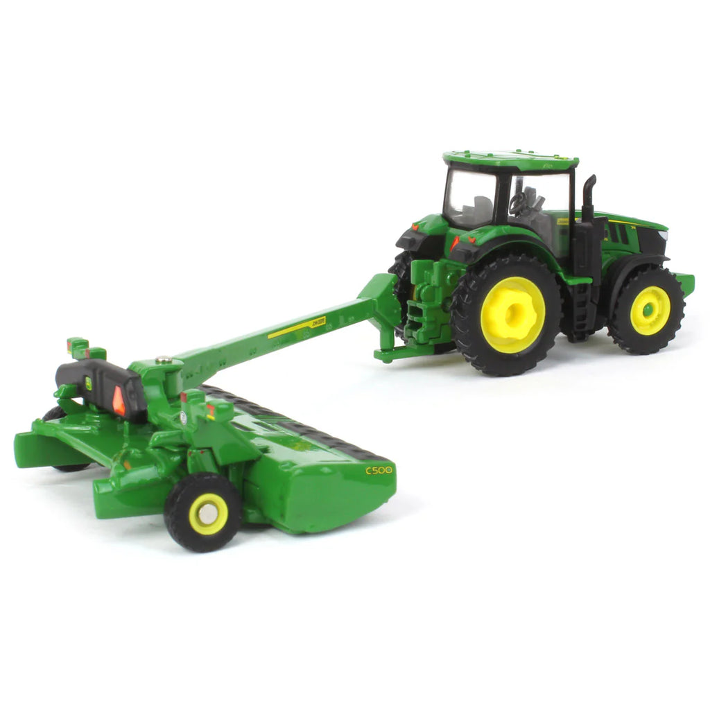 John Deere 7R 270 Tractor & C500 Mower Diecast 1:64 Scale Model - ERTL 45889