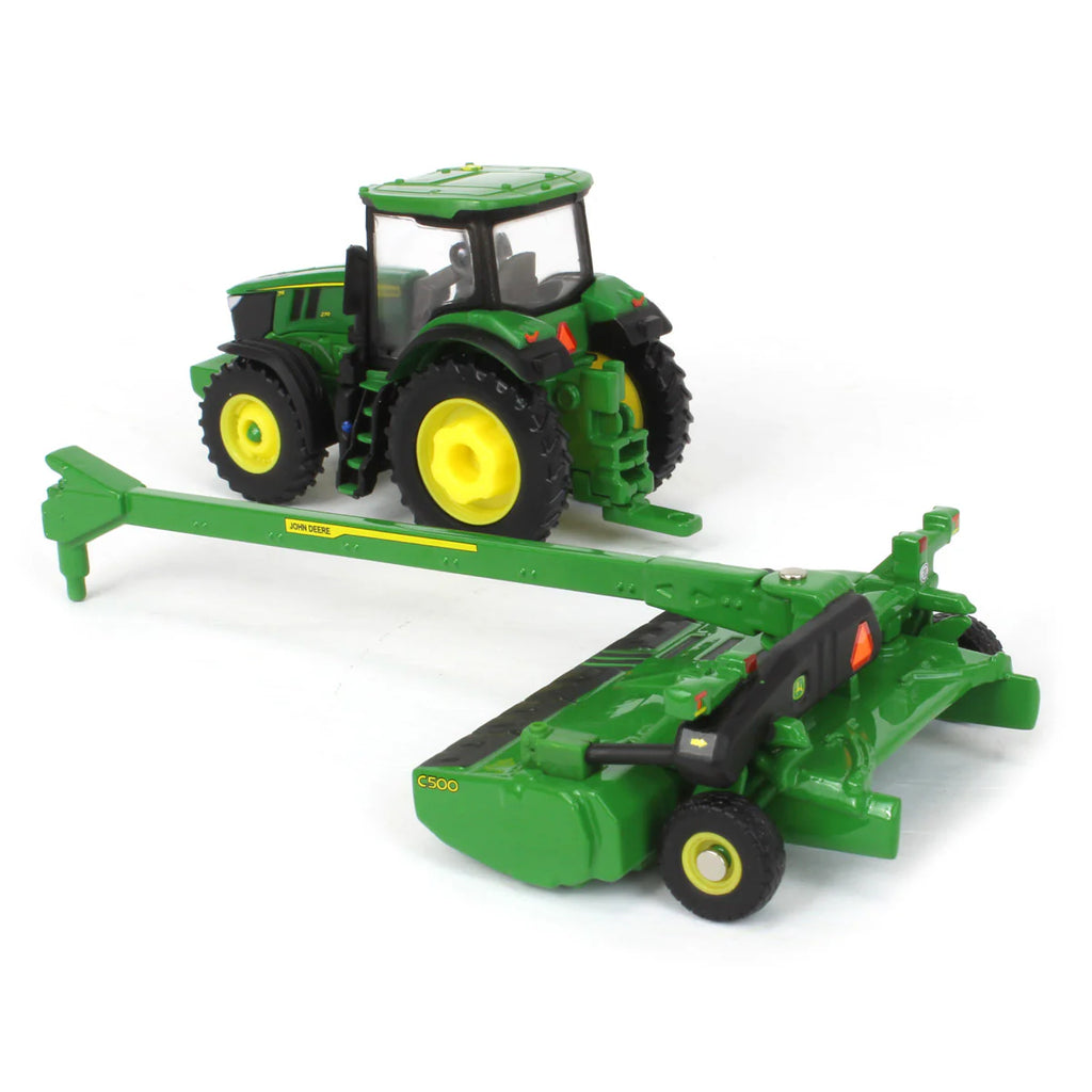 John Deere 7R 270 Tractor & C500 Mower Diecast 1:64 Scale Model - ERTL 45889