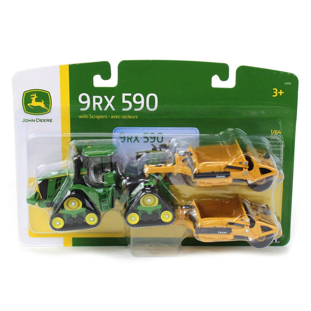 John Deere 9RX 590 Scraper Special w/ 1812DC Scrapers Diecast 1:64 Scale Model - ERTL 45906