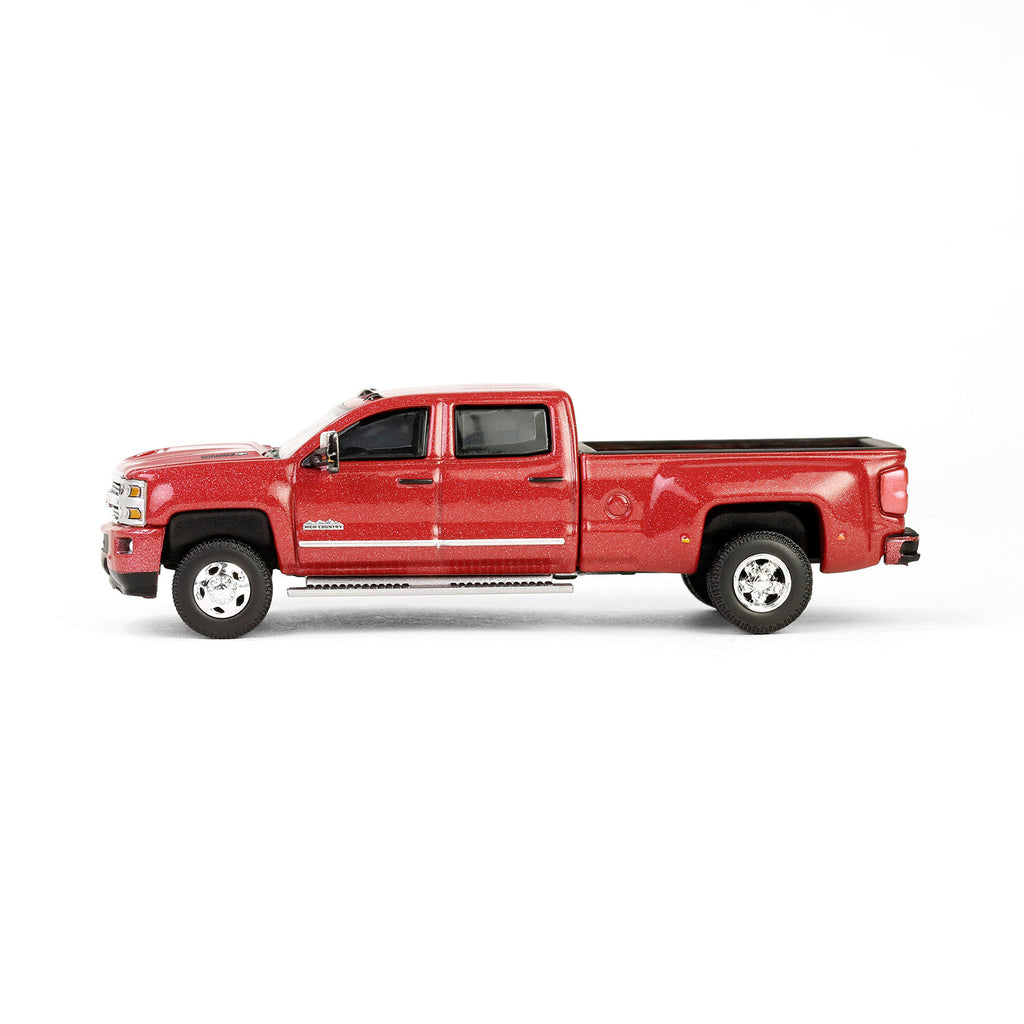 2018 Chevrolet Silverado 3500 HD Dually High Country - Cajun Red Metallic (Dually Drivers Series 15) Diecast 1:64 Scale Model - Greenlight 46150D