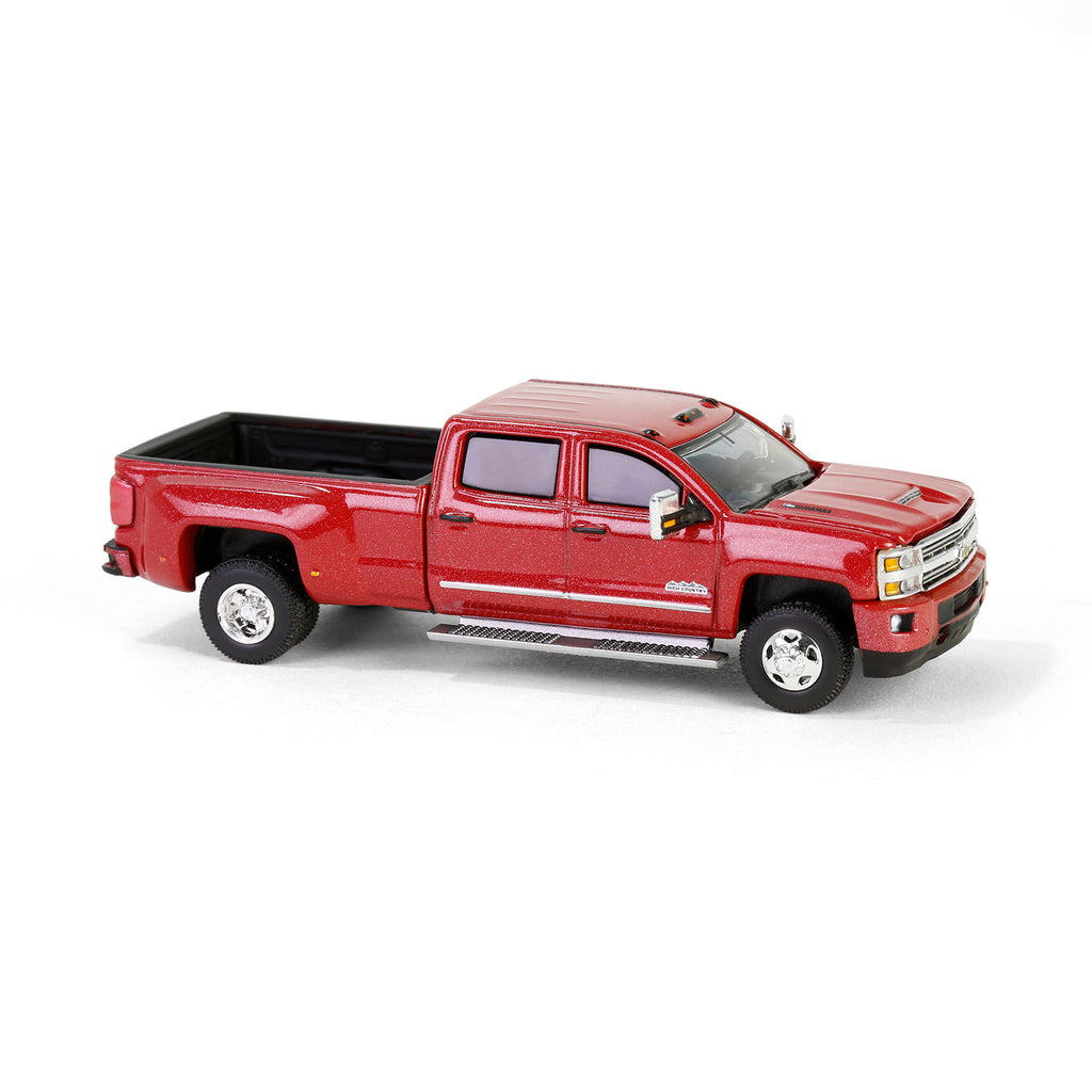 2018 Chevrolet Silverado 3500 HD Dually High Country - Cajun Red Metallic (Dually Drivers Series 15) Diecast 1:64 Scale Model - Greenlight 46150D