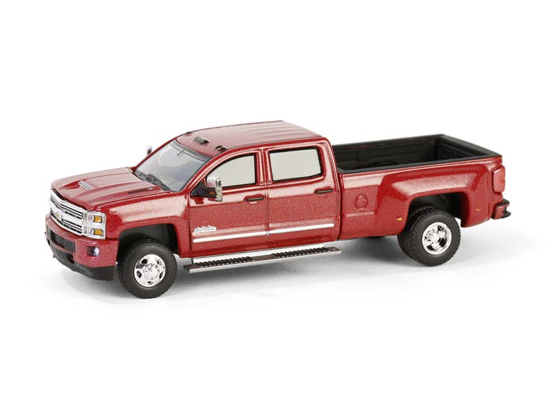 2018 Chevrolet Silverado 3500 HD Dually High Country - Cajun Red Metallic (Dually Drivers Series 15) Diecast 1:64 Scale Model - Greenlight 46150D