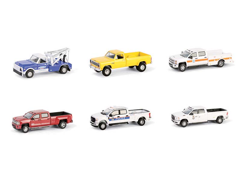 (Dually Drivers Series 15) SET OF 6 Diecast 1:64 Scale Models - Greenlight 46150