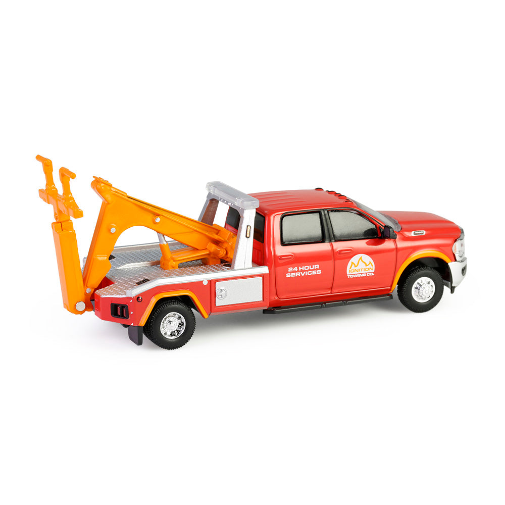 PRE-ORDER 2022 Ram 3500 Dually Wrecker - Red & Orange (Dually Drivers Series 16) Diecast 1:64 Scale Model - Greenlight 46160E