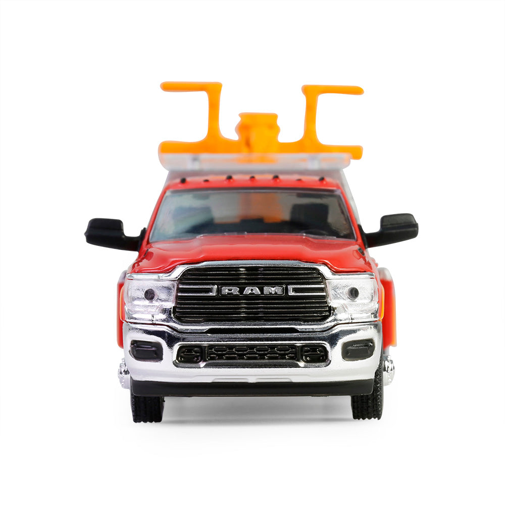 PRE-ORDER 2022 Ram 3500 Dually Wrecker - Red & Orange (Dually Drivers Series 16) Diecast 1:64 Scale Model - Greenlight 46160E