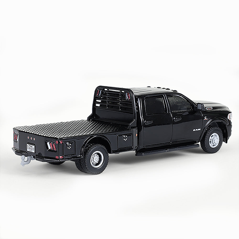 PRE-ORDER 2023 Ram 3500 Dually Flatbed - Black (Dually Drivers Series 16) Diecast 1:64 Scale Model - Greenlight 46160F