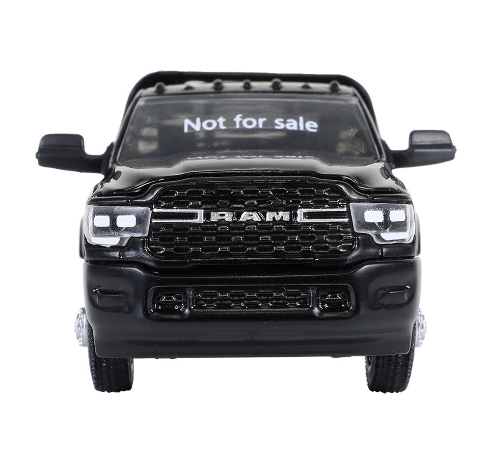 PRE-ORDER 2023 Ram 3500 Dually Flatbed - Black (Dually Drivers Series 16) Diecast 1:64 Scale Model - Greenlight 46160F