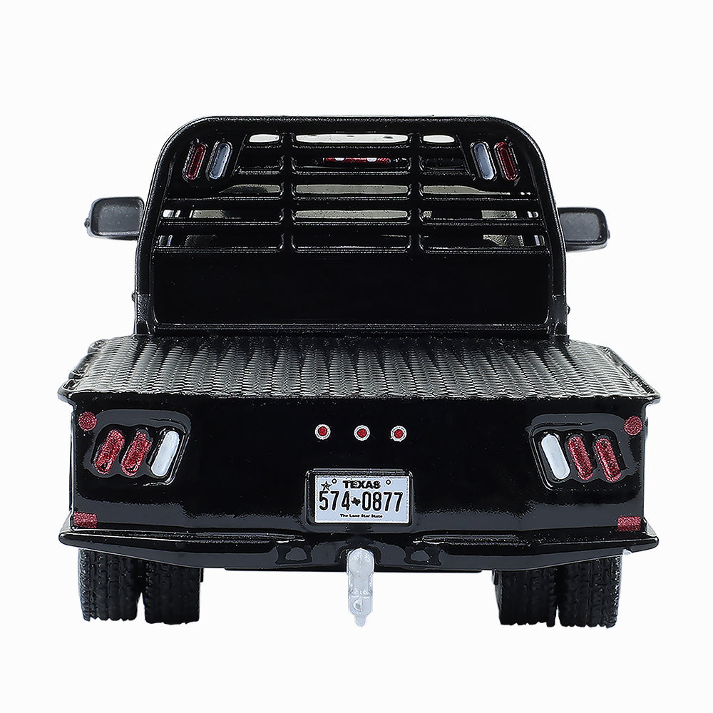 PRE-ORDER 2023 Ram 3500 Dually Flatbed - Black (Dually Drivers Series 16) Diecast 1:64 Scale Model - Greenlight 46160F