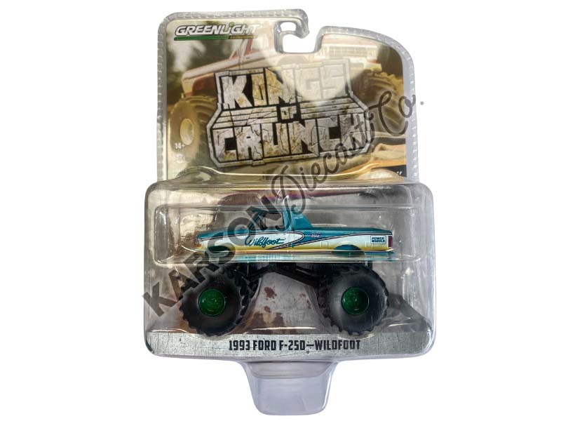 CHASE 1993 Ford F-250 Monster Truck - Wildfoot (Kings of Crunch) Series 11 Diecast 1:64 Model Car - Greenlight 49110F