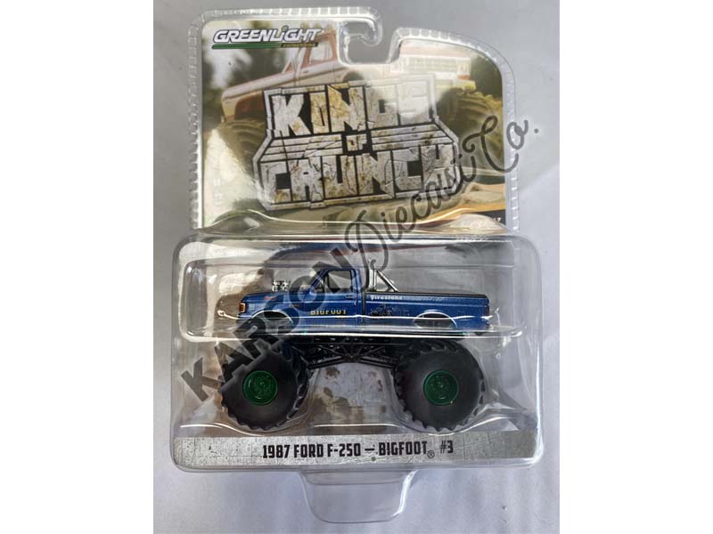 CHASE 1987 Ford F-250 Monster Truck - Bigfoot #3 (Kings of Crunch) Series 13 Diecast 1:64 Scale Model - Greenlight 49130D