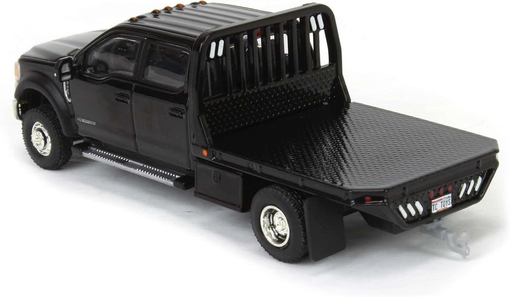 2020 Ford F-450 XLT Super Duty Dually Flat Bed -  Agate Black Diecast 1:64 Scale Model - Greenlight 51395A