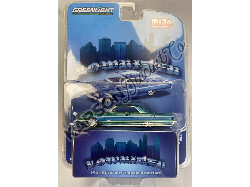 CHASE 1964 Chevrolet Impala SS Lowrider - Blue (MiJo Exclusives) Diecast 1:64 Model - Greenlight 51463