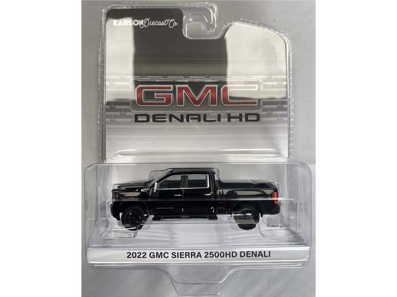 KARSON BLUE CHASE 2022 GMC Sierra 2500 Denali - Onyx Black (Exclusive) Diecast 1:64 Scale Model - Karson Diecast Co. 51510A