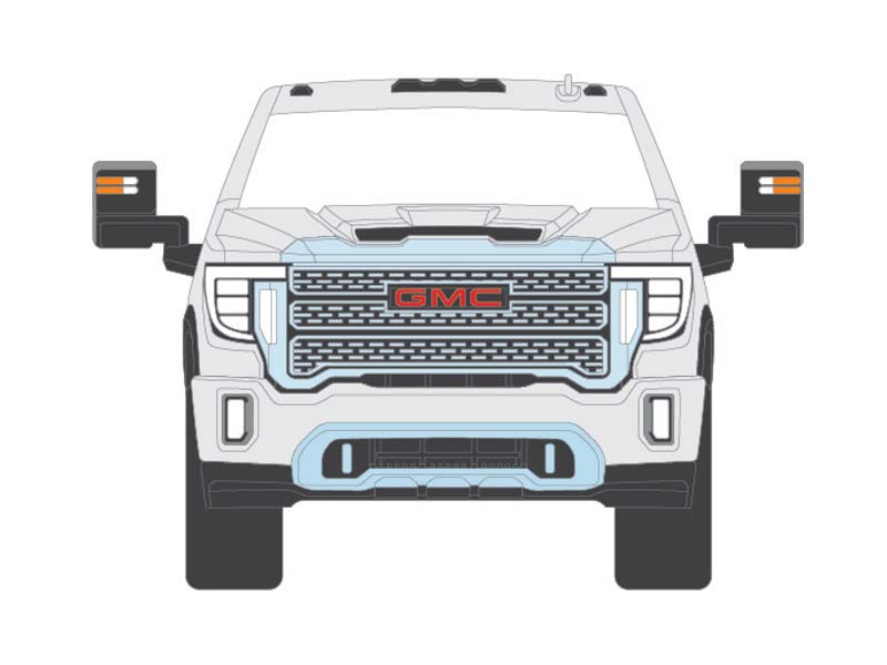 KARSON BLUE CHASE 2022 GMC Sierra 2500 Denali - Summit White (Exclusive) Diecast 1:64 Scale Model - Karson Diecast Co. 51510B