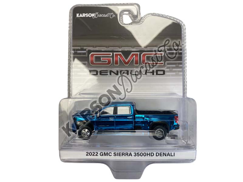 KARSON BLUE CHASE 2022 GMC Sierra 3500 Denali Dually - EBONY TWILIGHT METALLIC (Exclusive) Diecast 1:64 Scale Model - Karson Diecast Co. 51544A