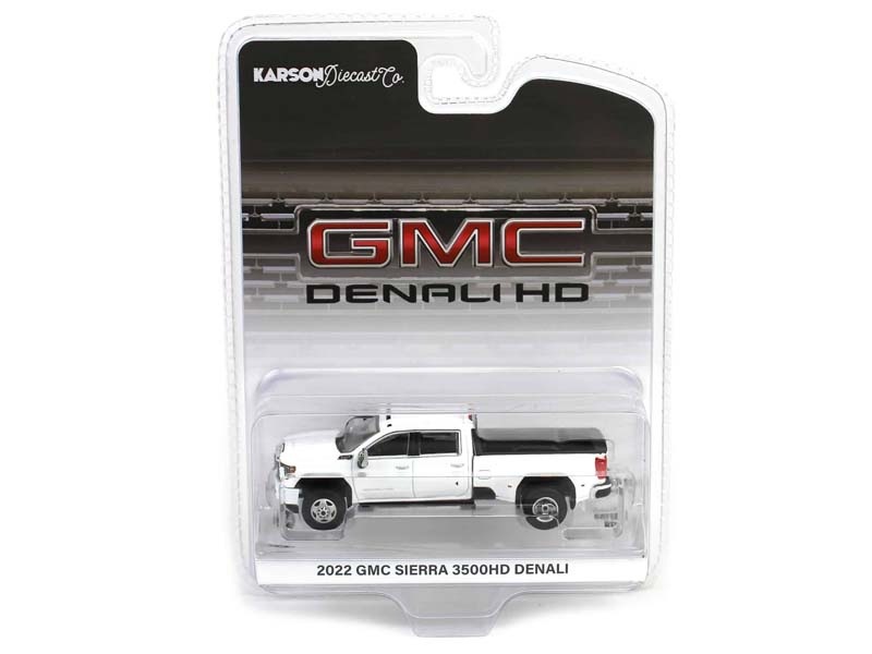 2022 GMC Sierra 3500 Denali Dually - WHITE FROST (Exclusive) Diecast 1:64 Scale Model - Karson Diecast Co. 51544B