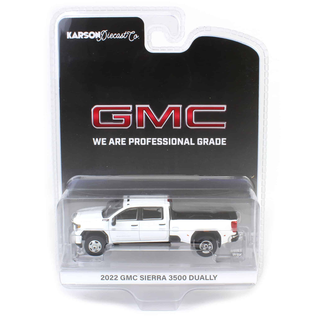 48 COUNT CASE 2022 GMC Sierra 3500HD Pro Dually - Summit White (Exclusive) Diecast 1:64 Scale Model - Karson Diecast Co. 51560A