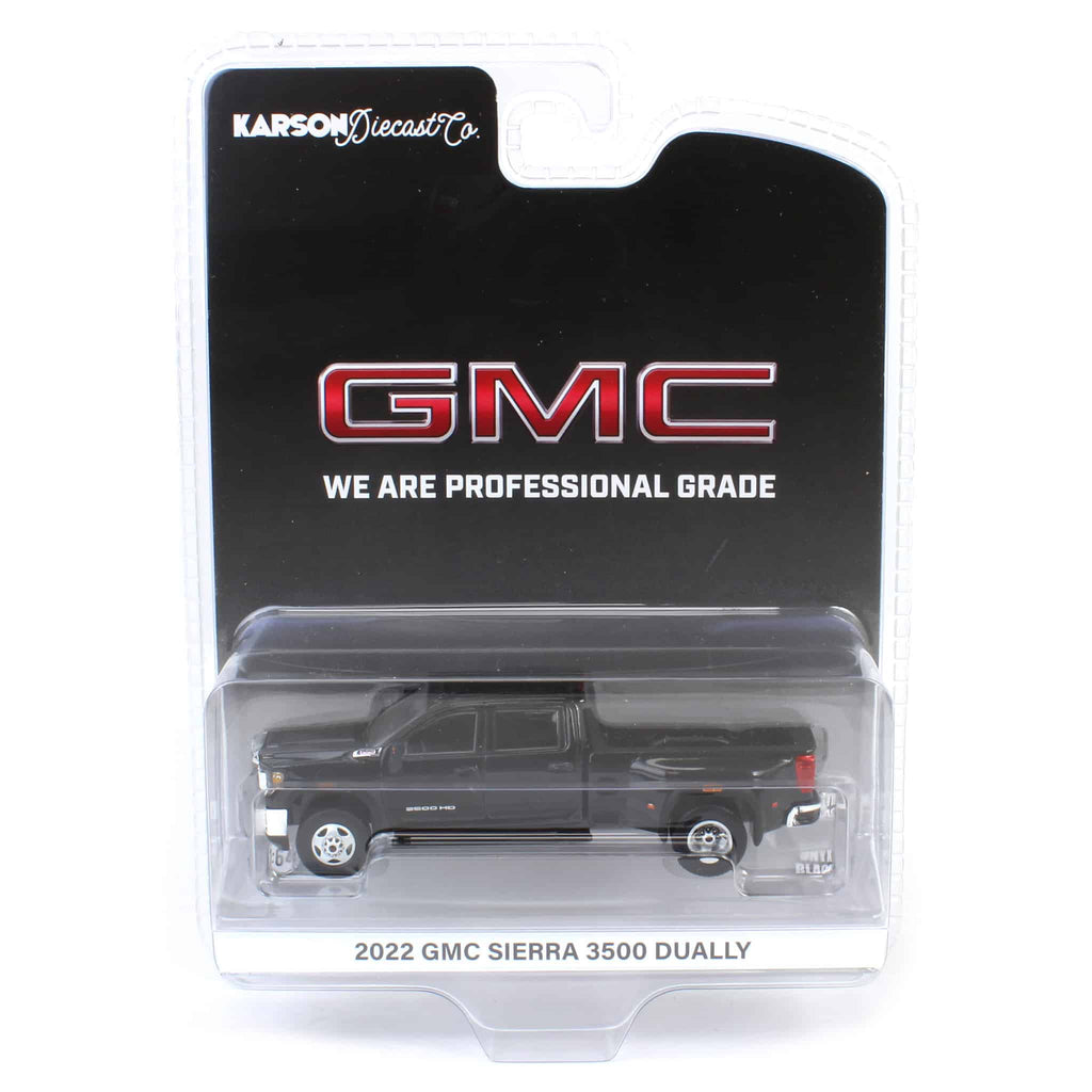 2022 GMC Sierra 3500HD Pro Dually - Onyx Black (Exclusive) Diecast 1:64 Scale Model - Karson Diecast Co. 51560B